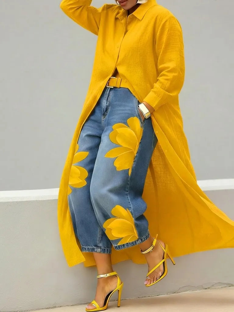 FLORA | Jeans a Gamba Larga + Camicia Gratis