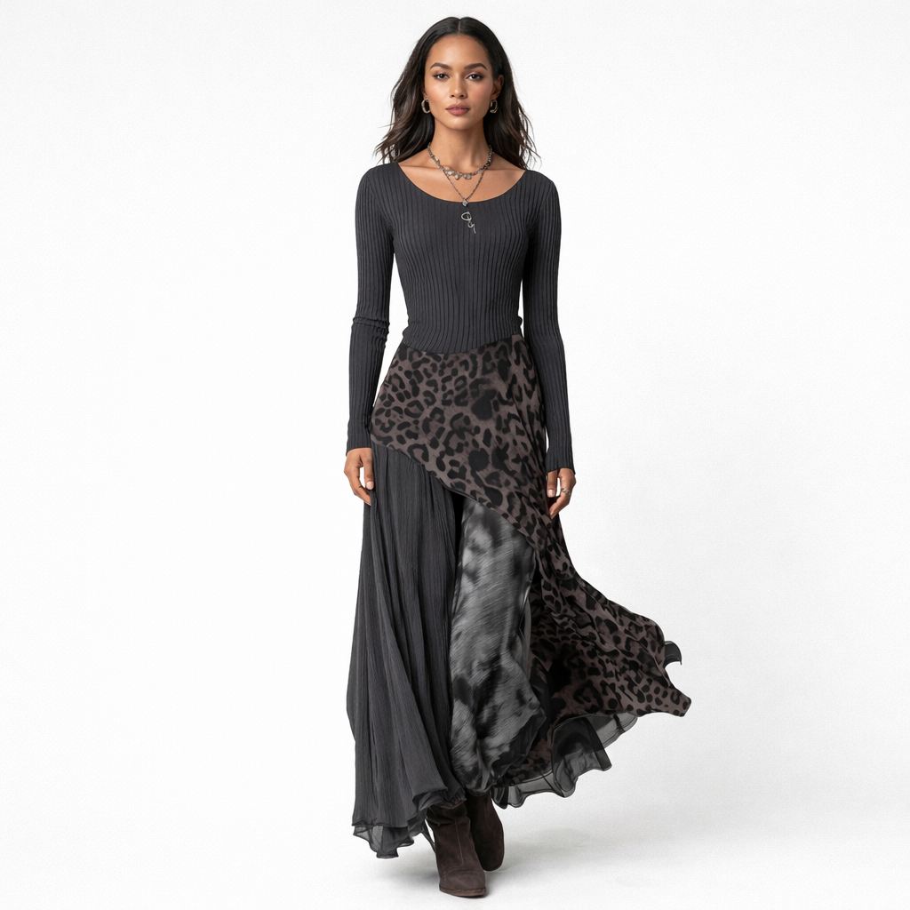 Nova | Abito Maxi Leopardato