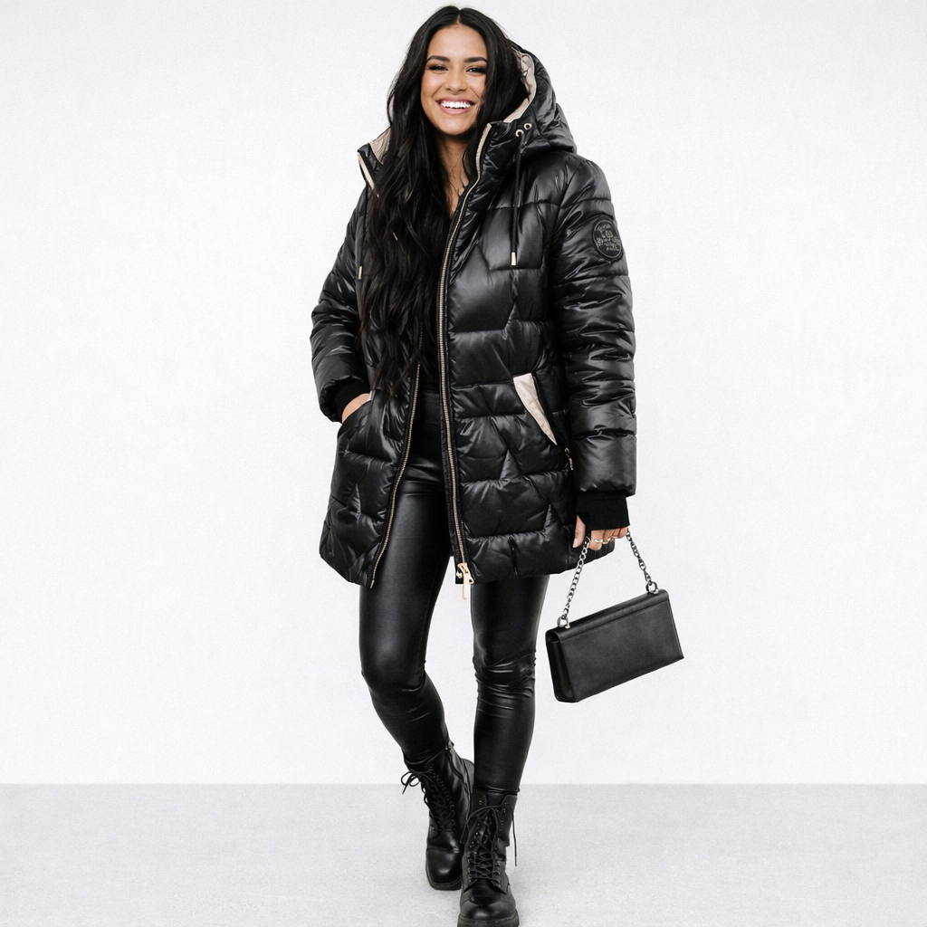 Nora | Cappotto con Cappuccio Imbottito