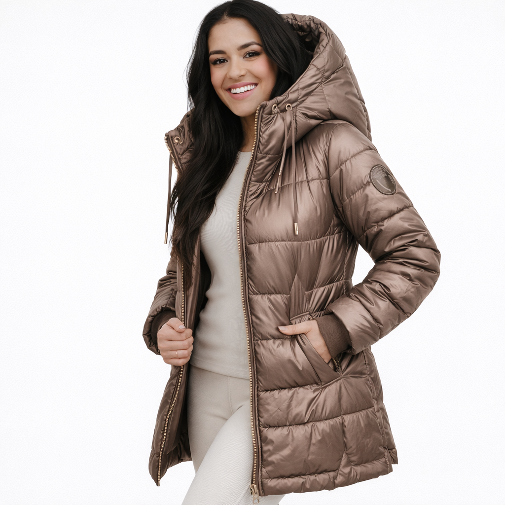 Nora | Cappotto con Cappuccio Imbottito