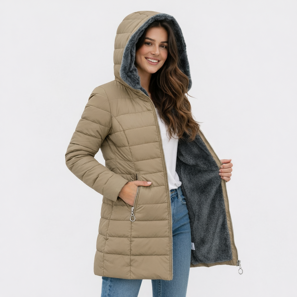 Beatrice | Cappotto Caldo con Fodera in Pelliccia