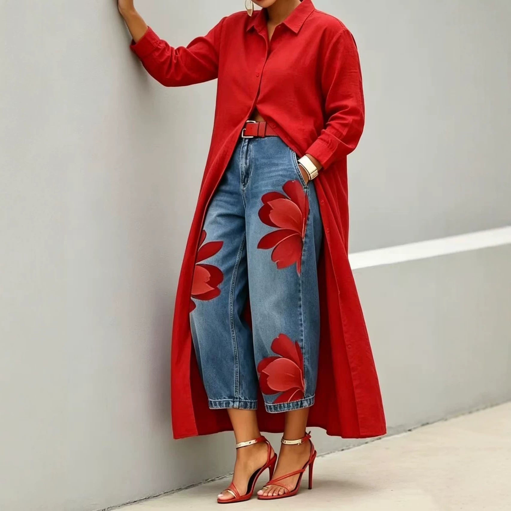 FLORA | Jeans a Gamba Larga + Camicia Gratis