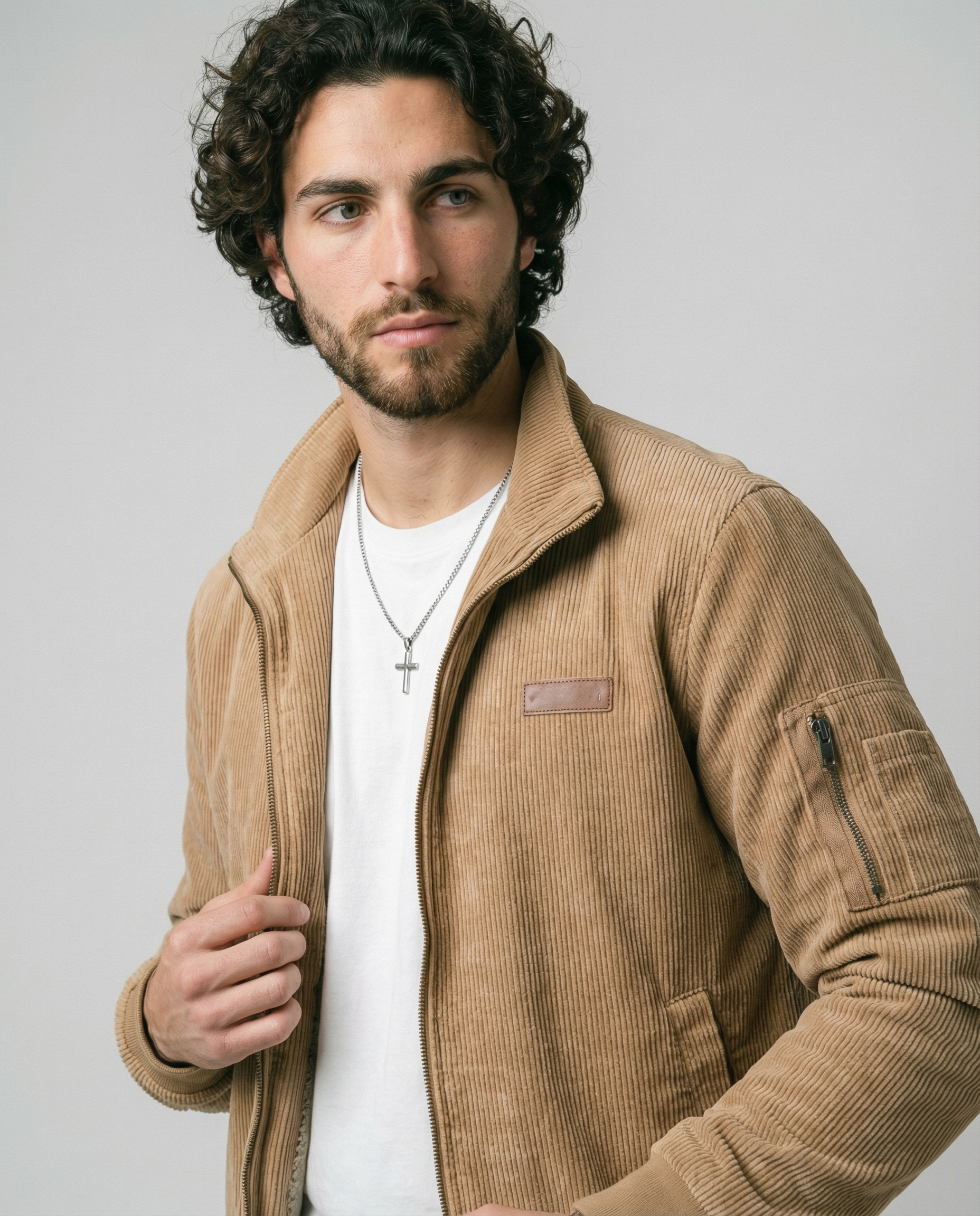 Hugo | Cappotto in Velluto a Coste con Fodera Sherpa