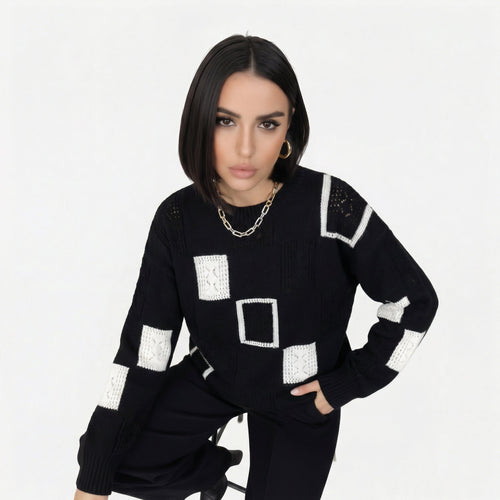 Alica | Maglione con Motivo Geometrico