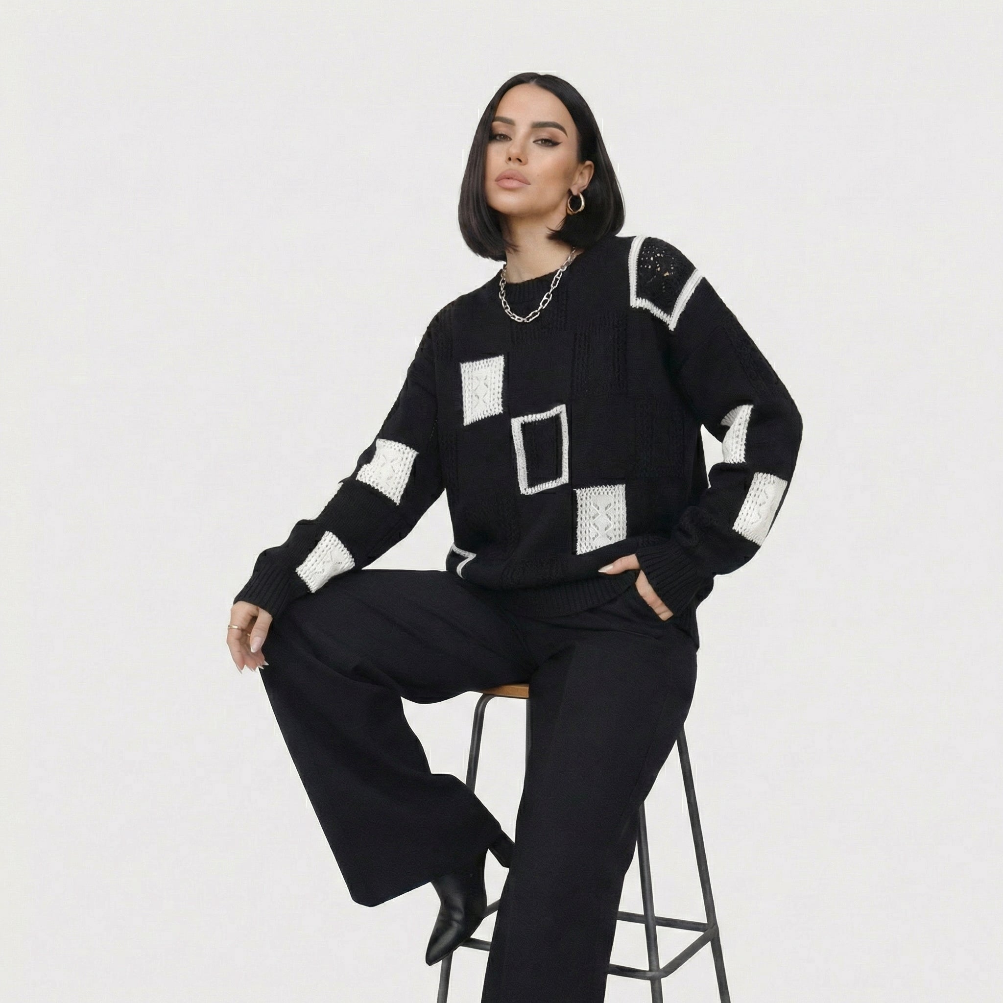 Alica | Maglione con Motivo Geometrico