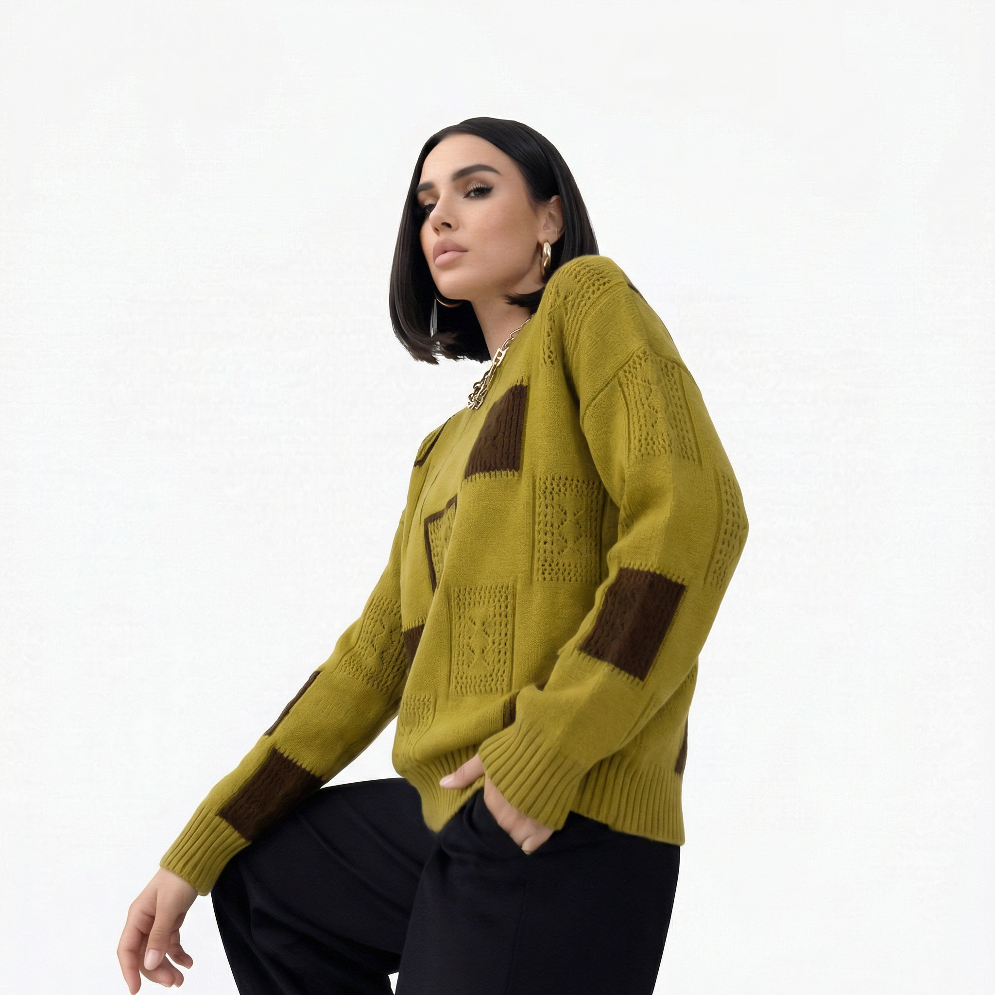 Alica | Maglione con Motivo Geometrico