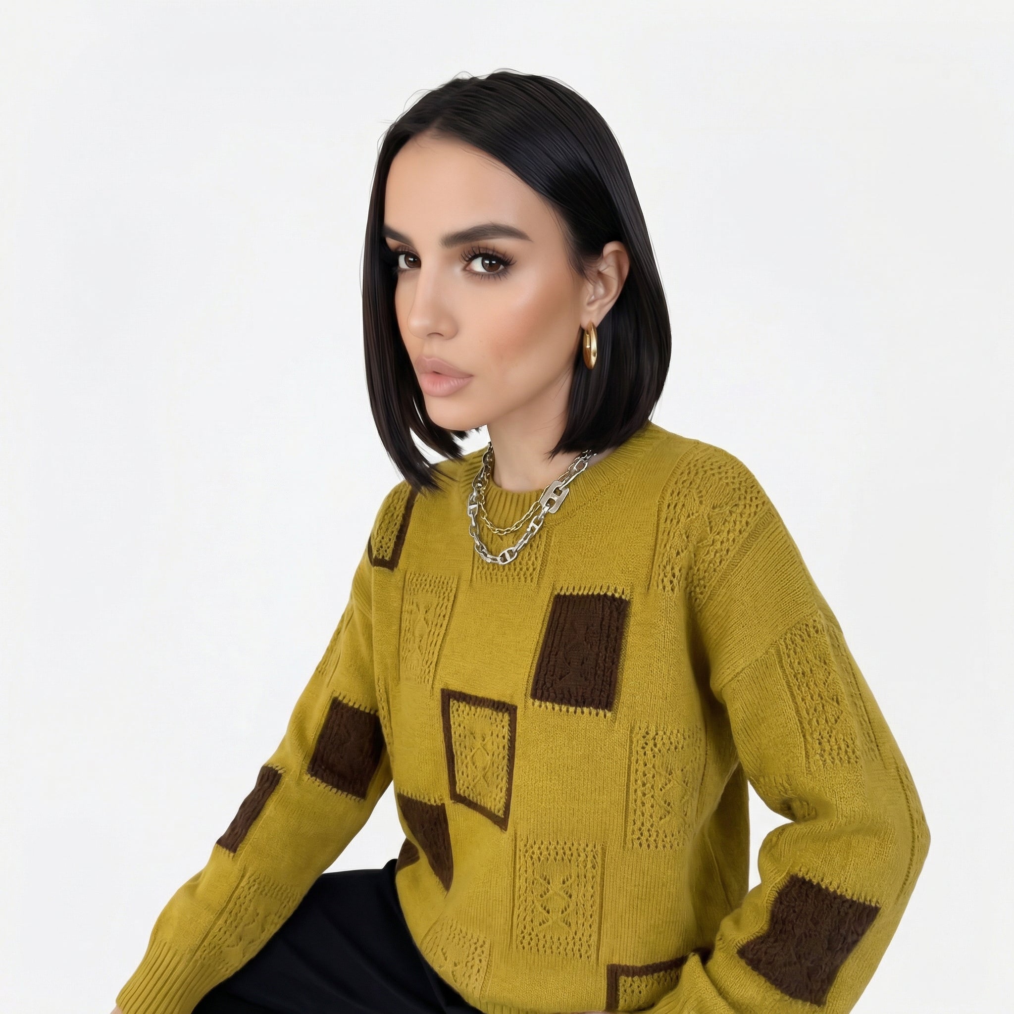 Alica | Maglione con Motivo Geometrico