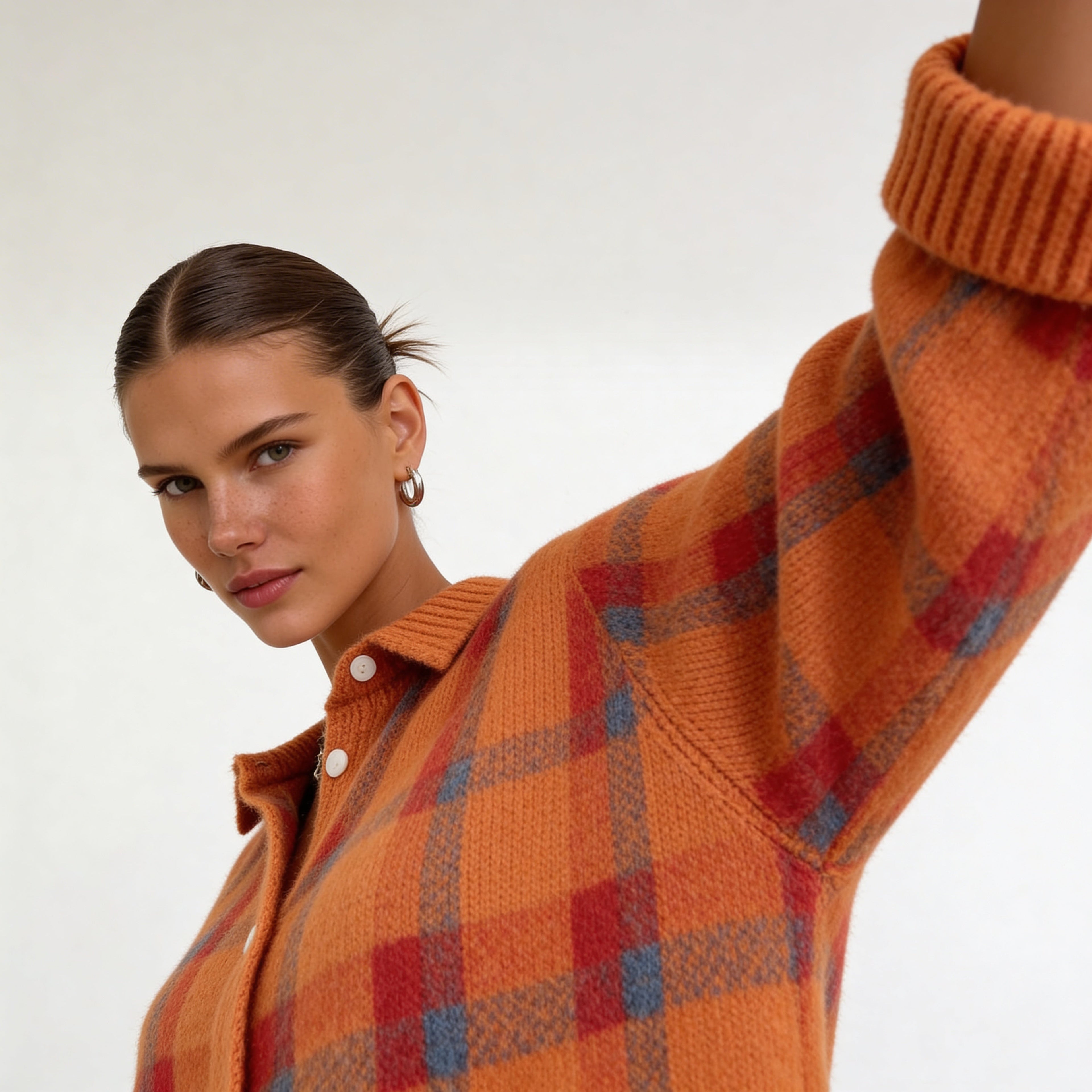 Mara | Checked Knitted Cardigan