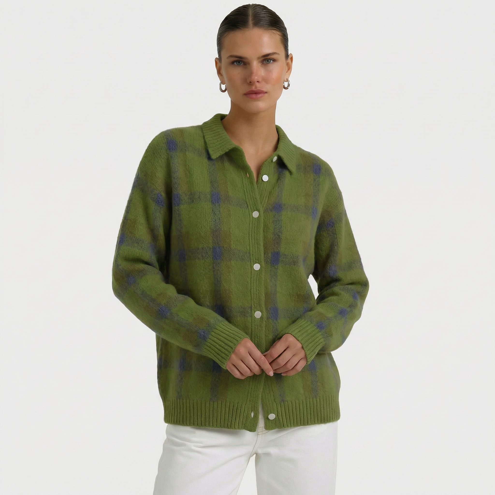 Mara | Checked Knitted Cardigan