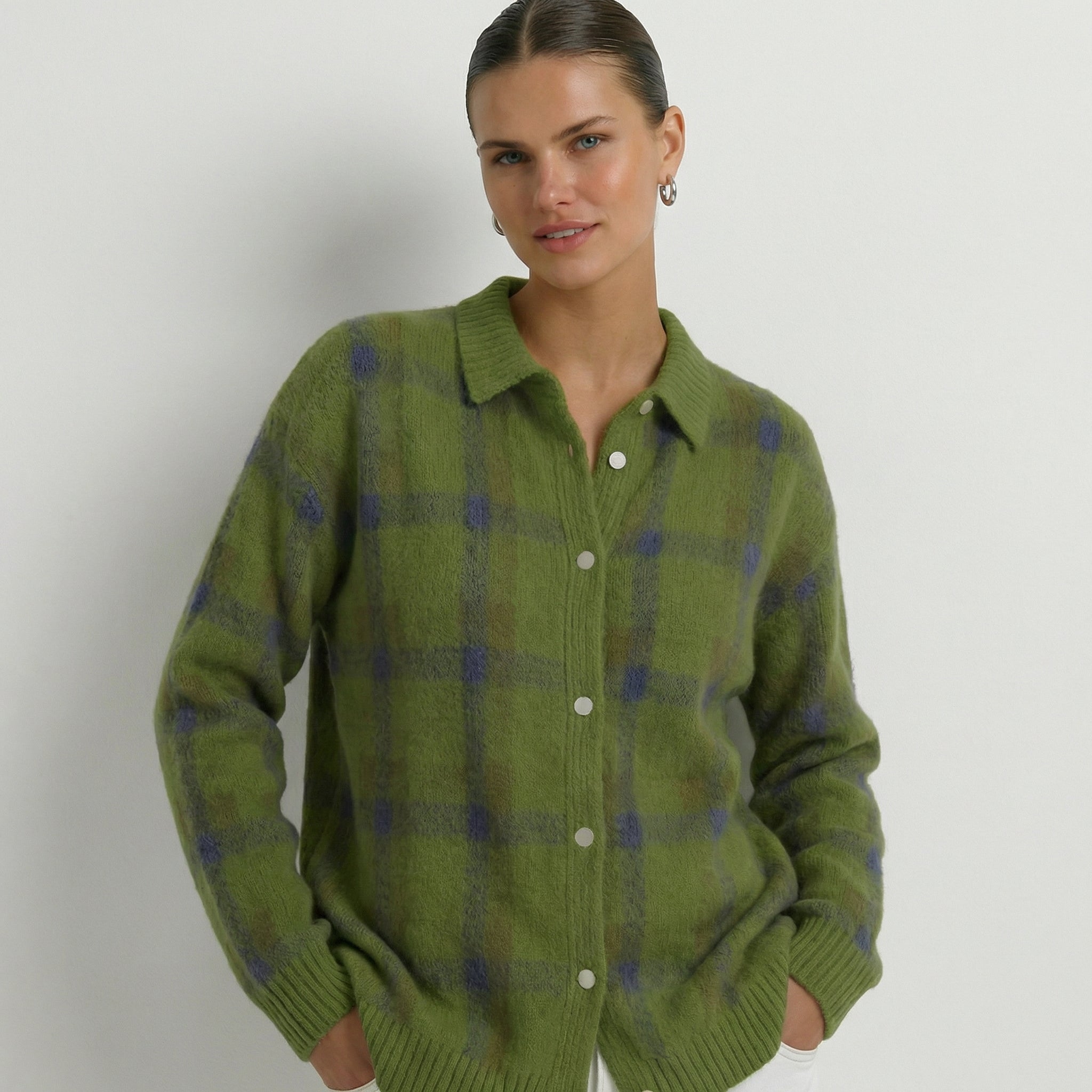 Mara | Checked Knitted Cardigan