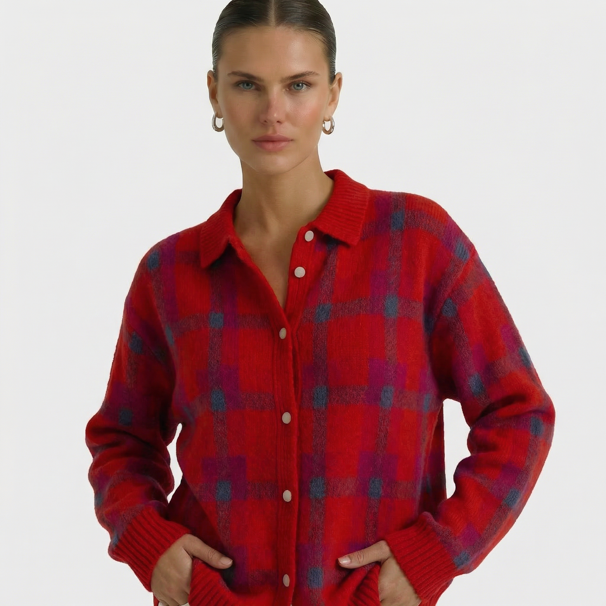 Mara | Checked Knitted Cardigan