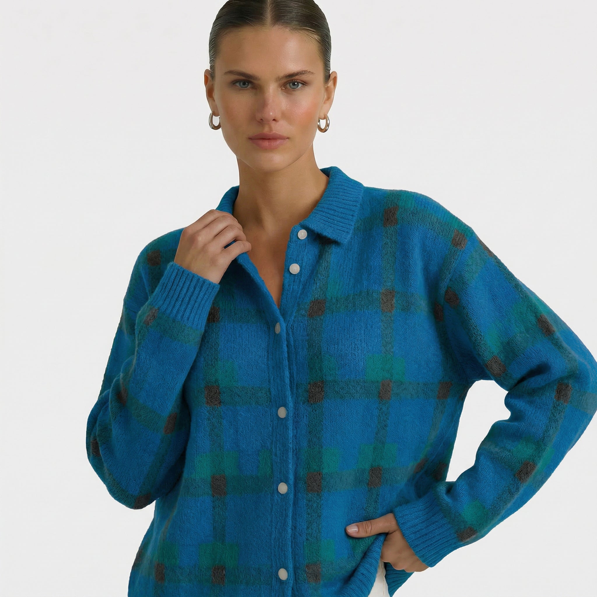Mara | Checked Knitted Cardigan