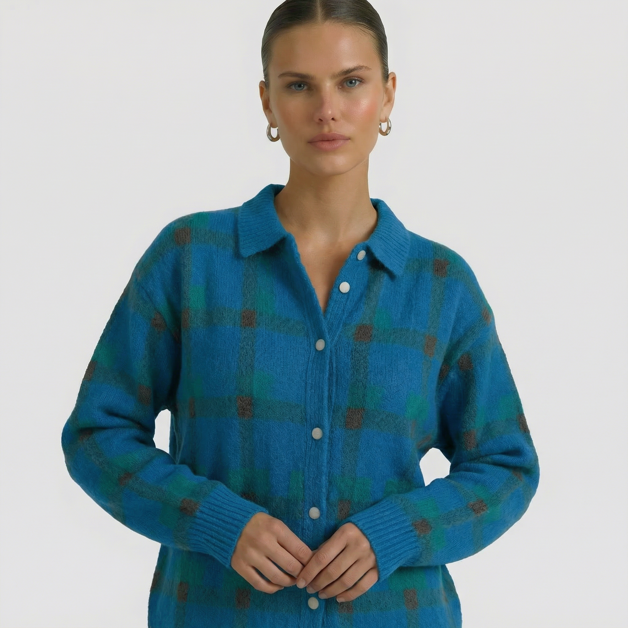 Mara | Checked Knitted Cardigan