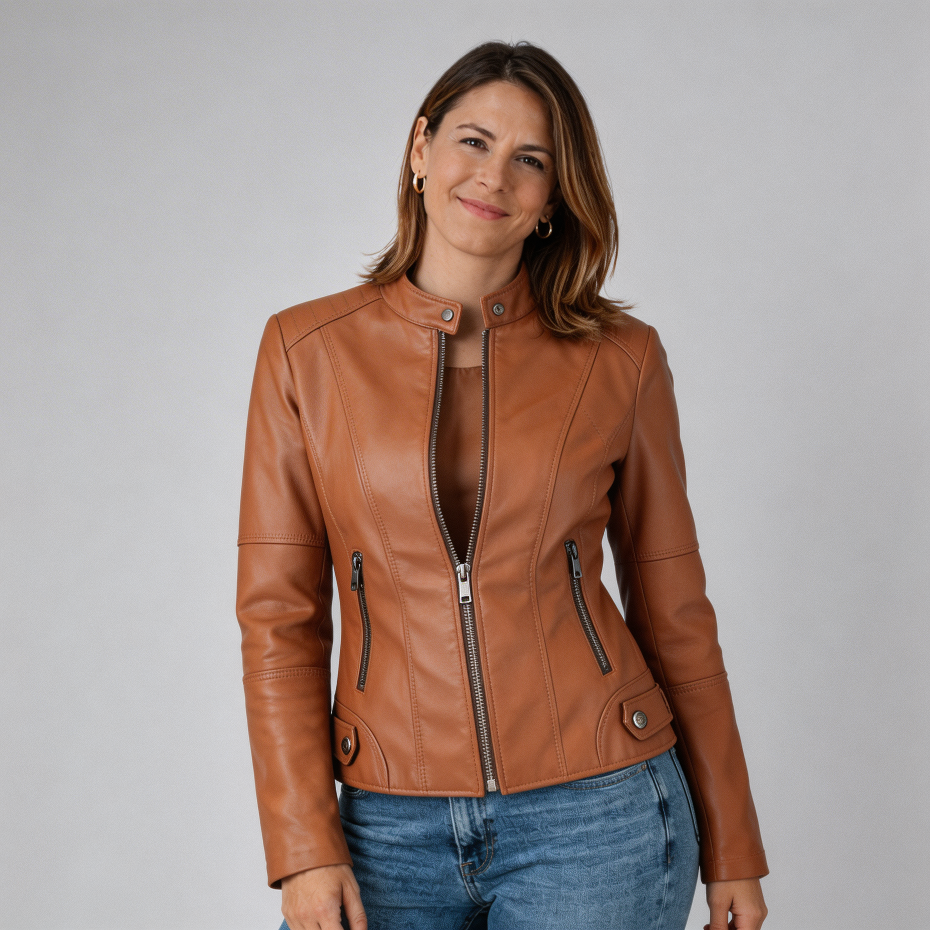 Romina | Cappotto Casual in Pelle